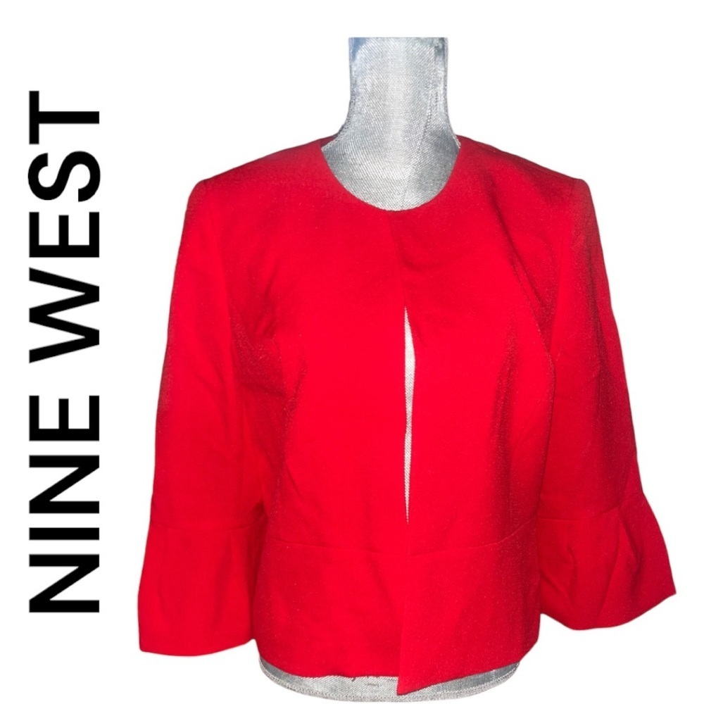 Beautiful Red Nine West Red Dress Jacket Coat Sz 14‎